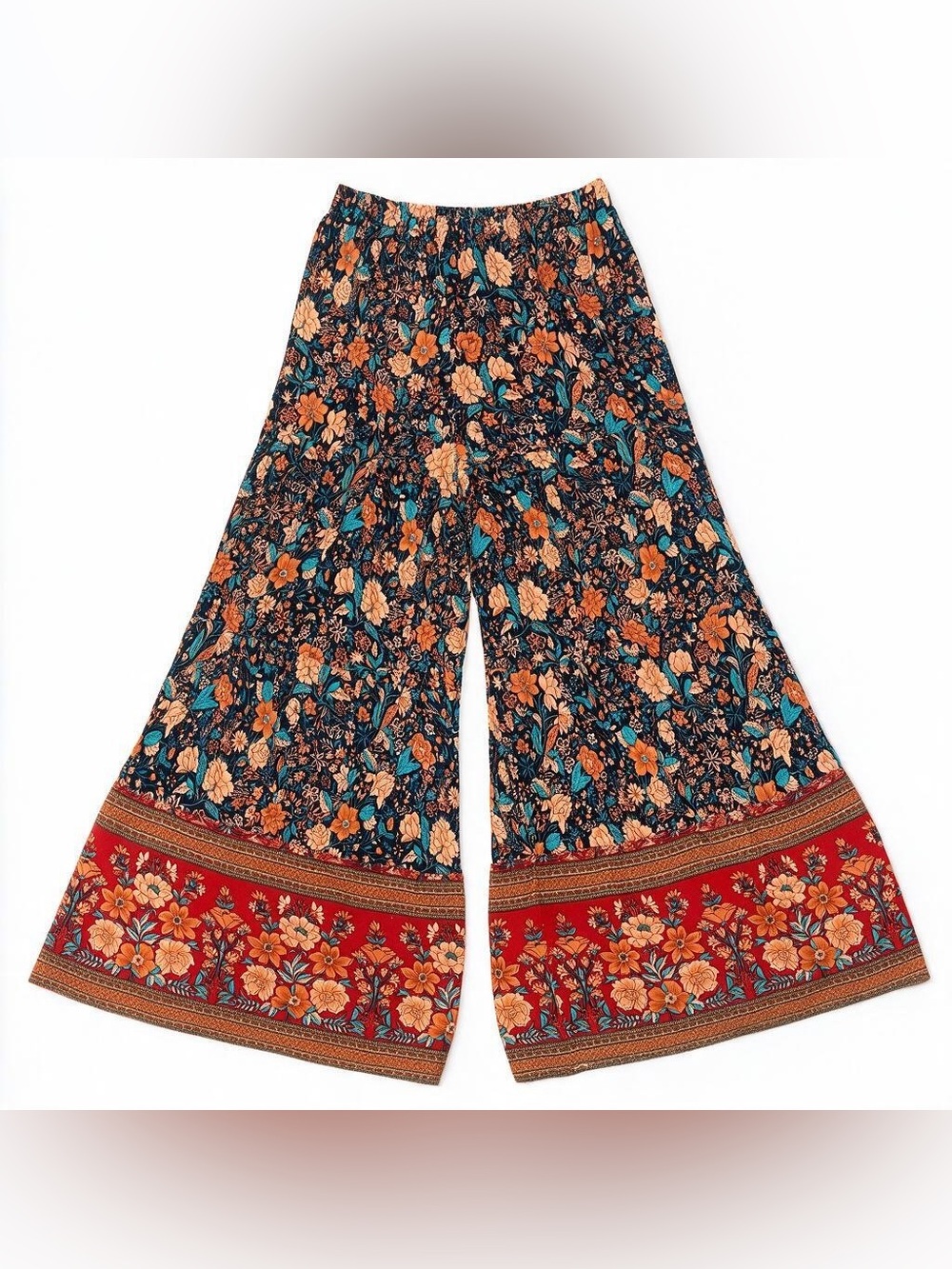 Natural Life Patti Palazzo Pants Size Small Navy Red Orange